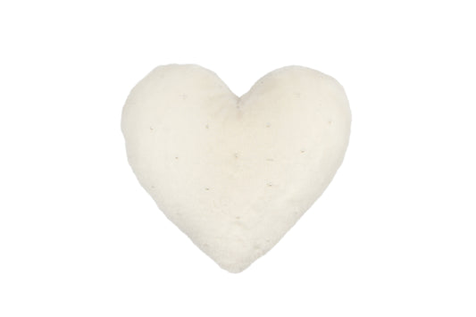Pearl Accent Heart Shaped Cushion Cream