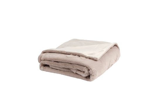 Sculpted Bow Faux Rabbit Fur Reverse Throw Taupe