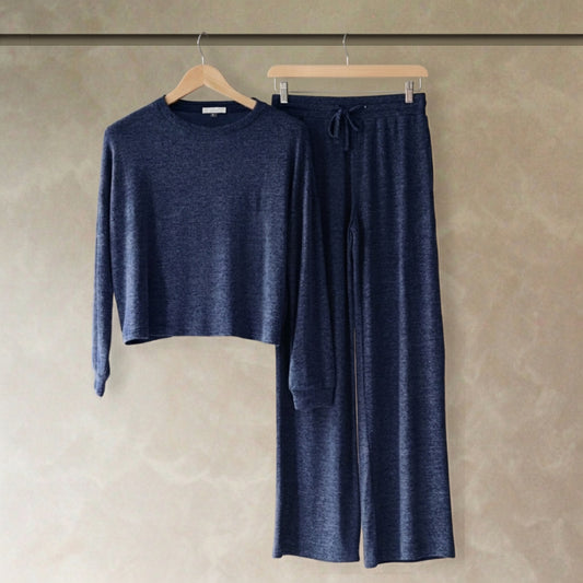 Heathered Women's Lounge Set Navy