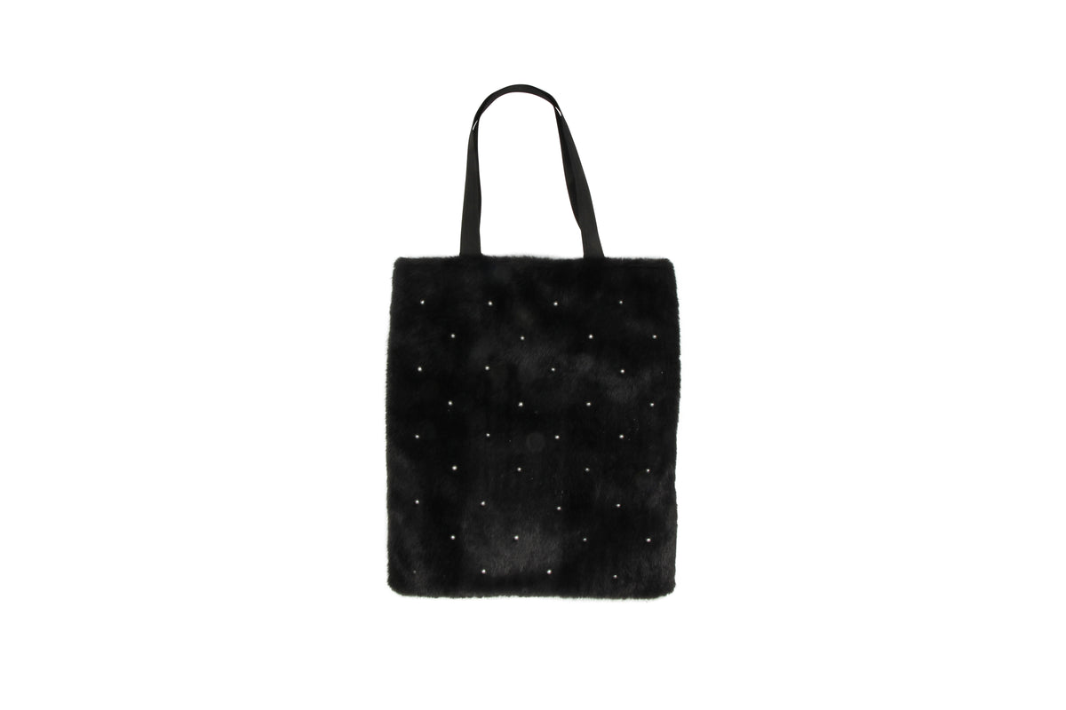 Pearl Accent Tote Bag Black