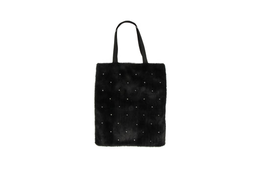 Pearl Accent Tote Bag Black