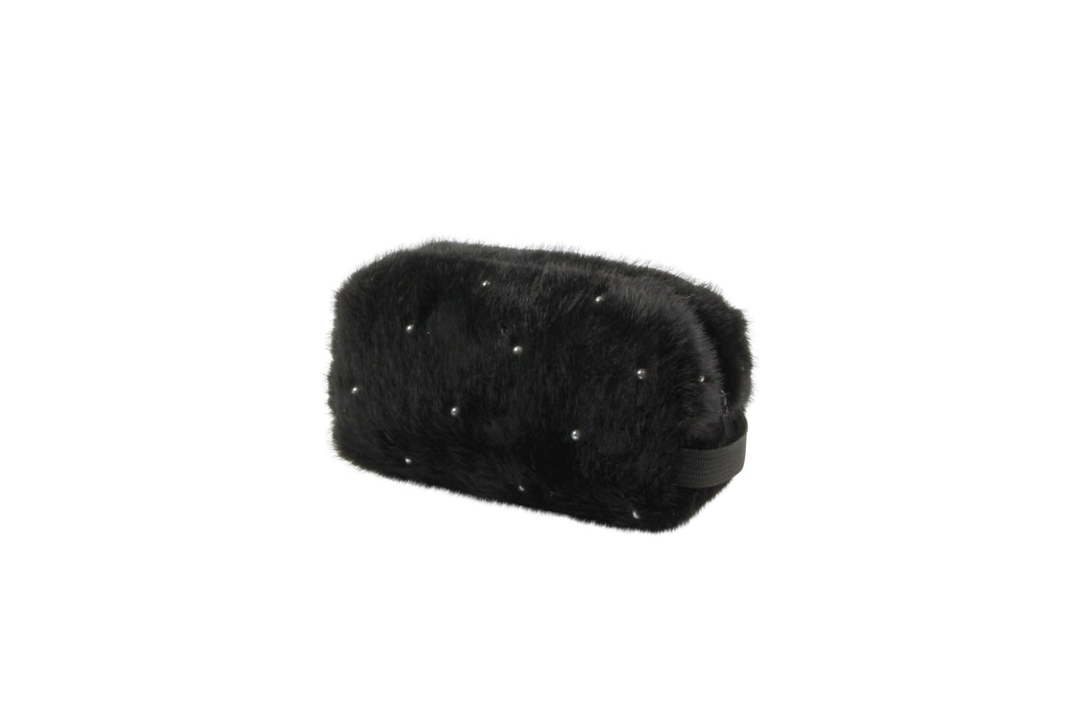 Pearl Accent Toiletry Bag Black