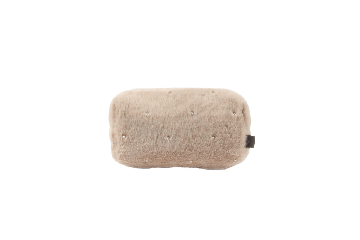 Pearl Accent Toiletry Bag Tan