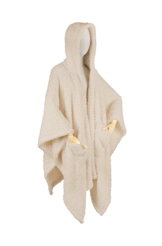 Hooded Wearable Sherpa Wrap Tan