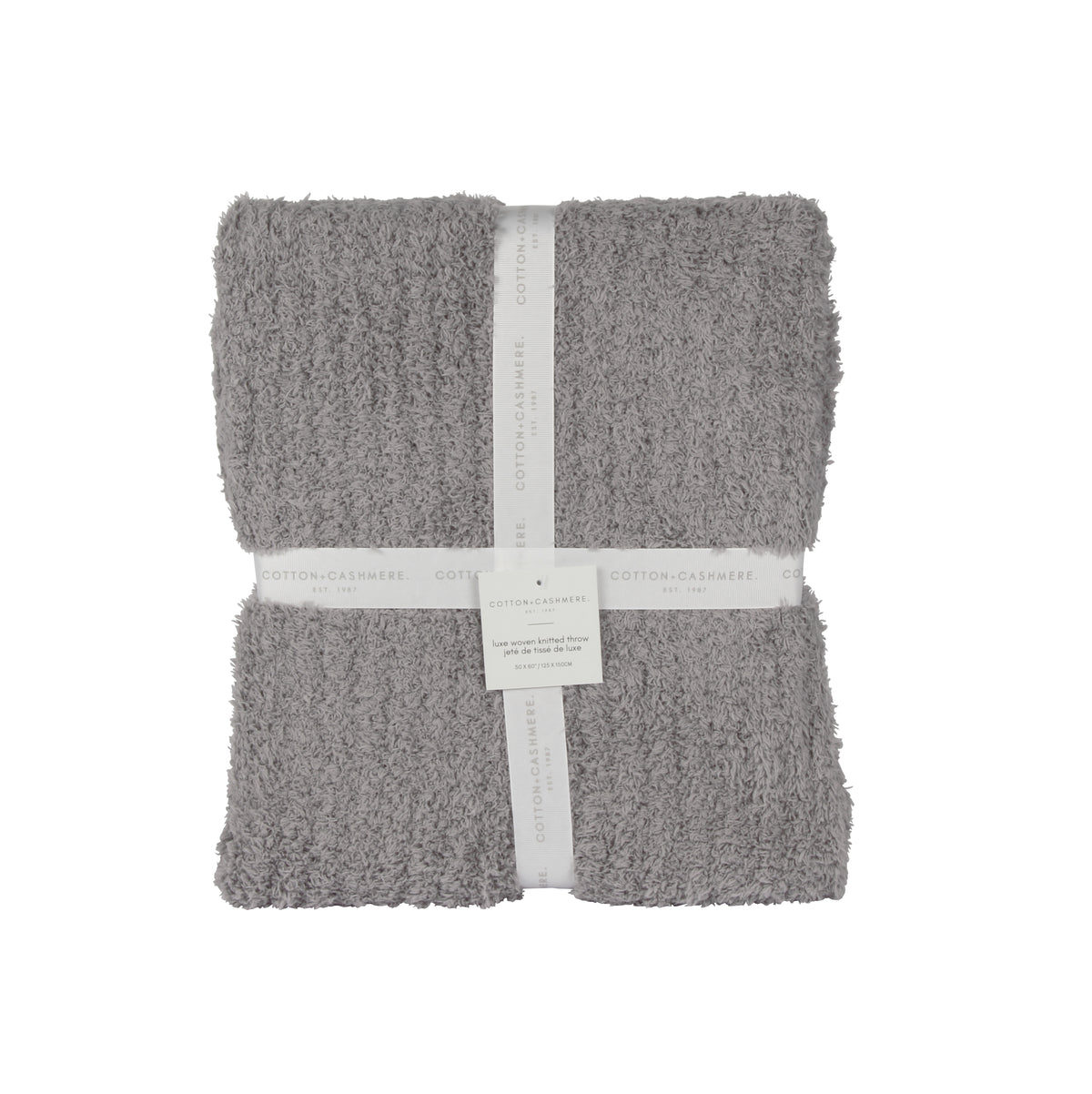 Luxe Woven Knitted Dream Throw Grey