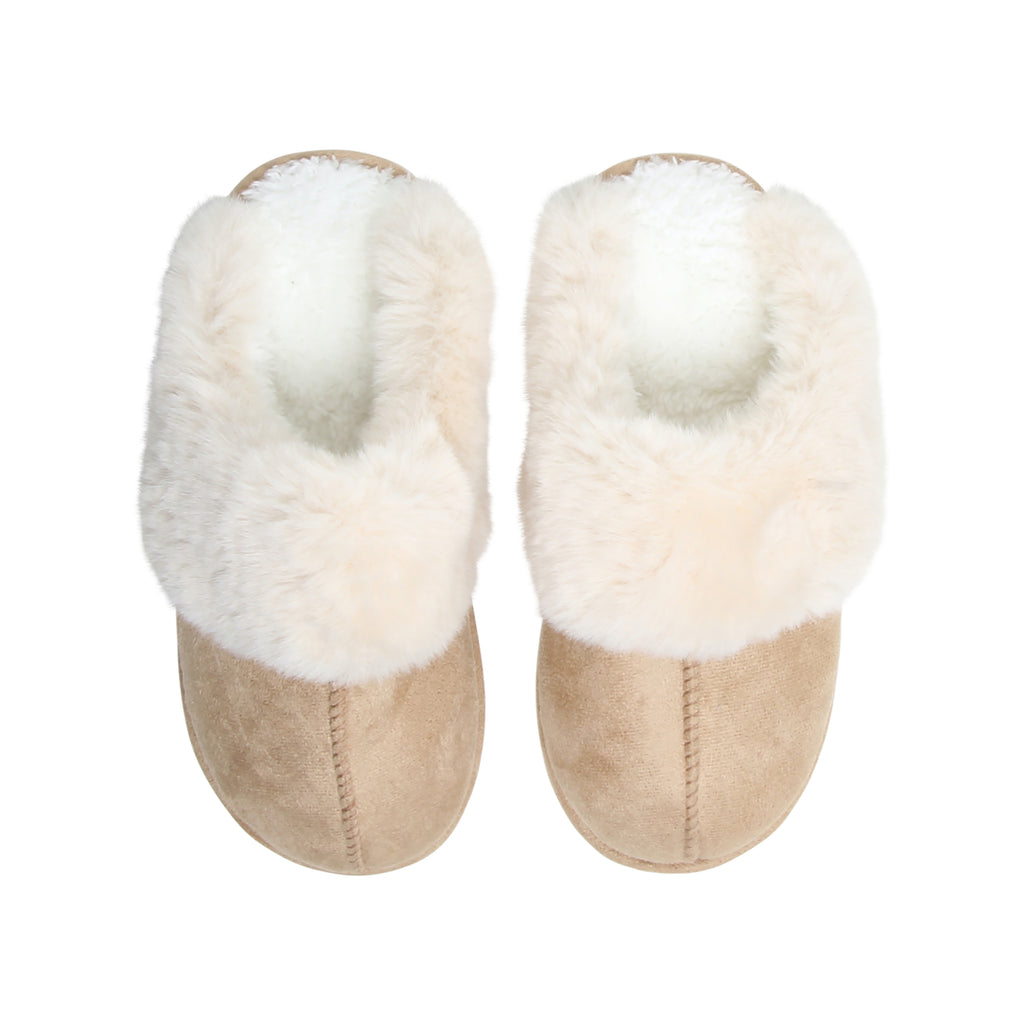 Aspen Sherpa Lined Scuff Slippers 12 Pack Natural