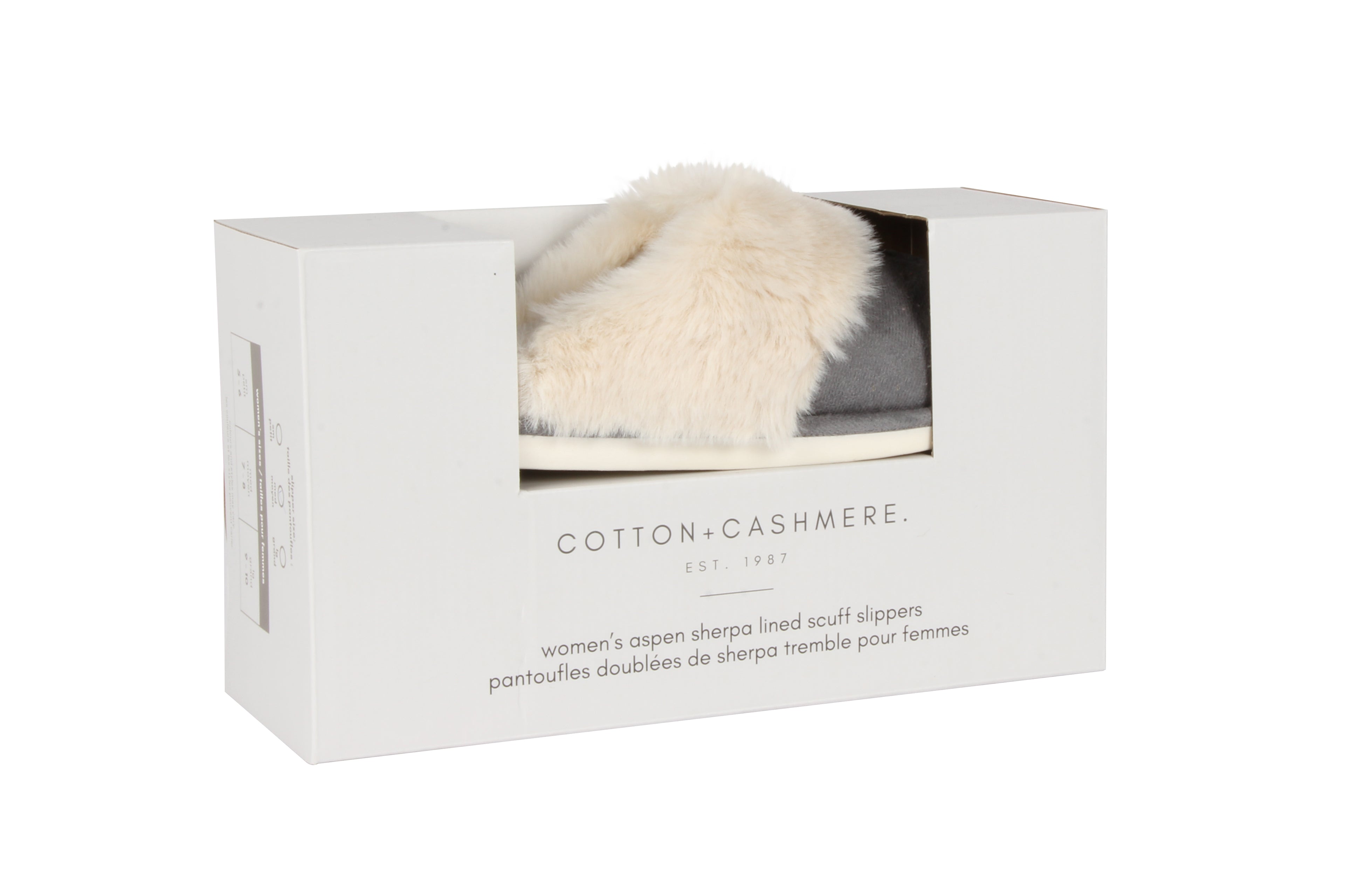 Aspen Sherpa Lined Scuff Slipper 12 Pack Grey