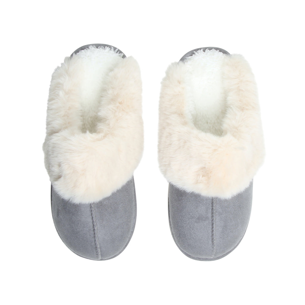 Aspen Sherpa Lined Scuff Slipper 12 Pack Grey