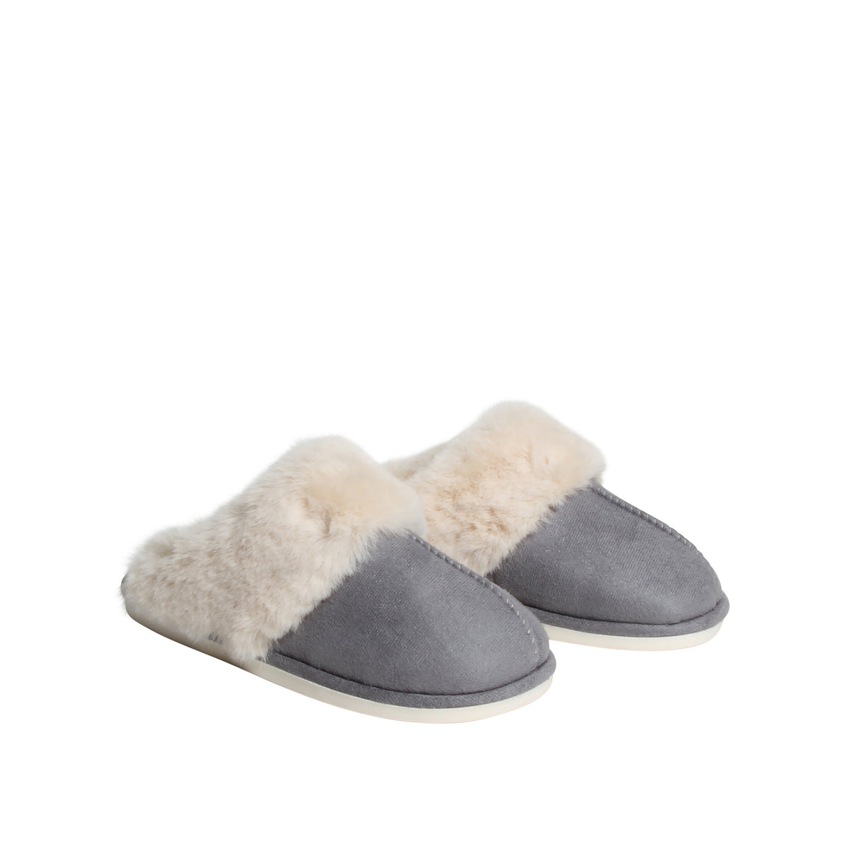 Aspen Sherpa Lined Scuff Slipper 12 Pack Grey