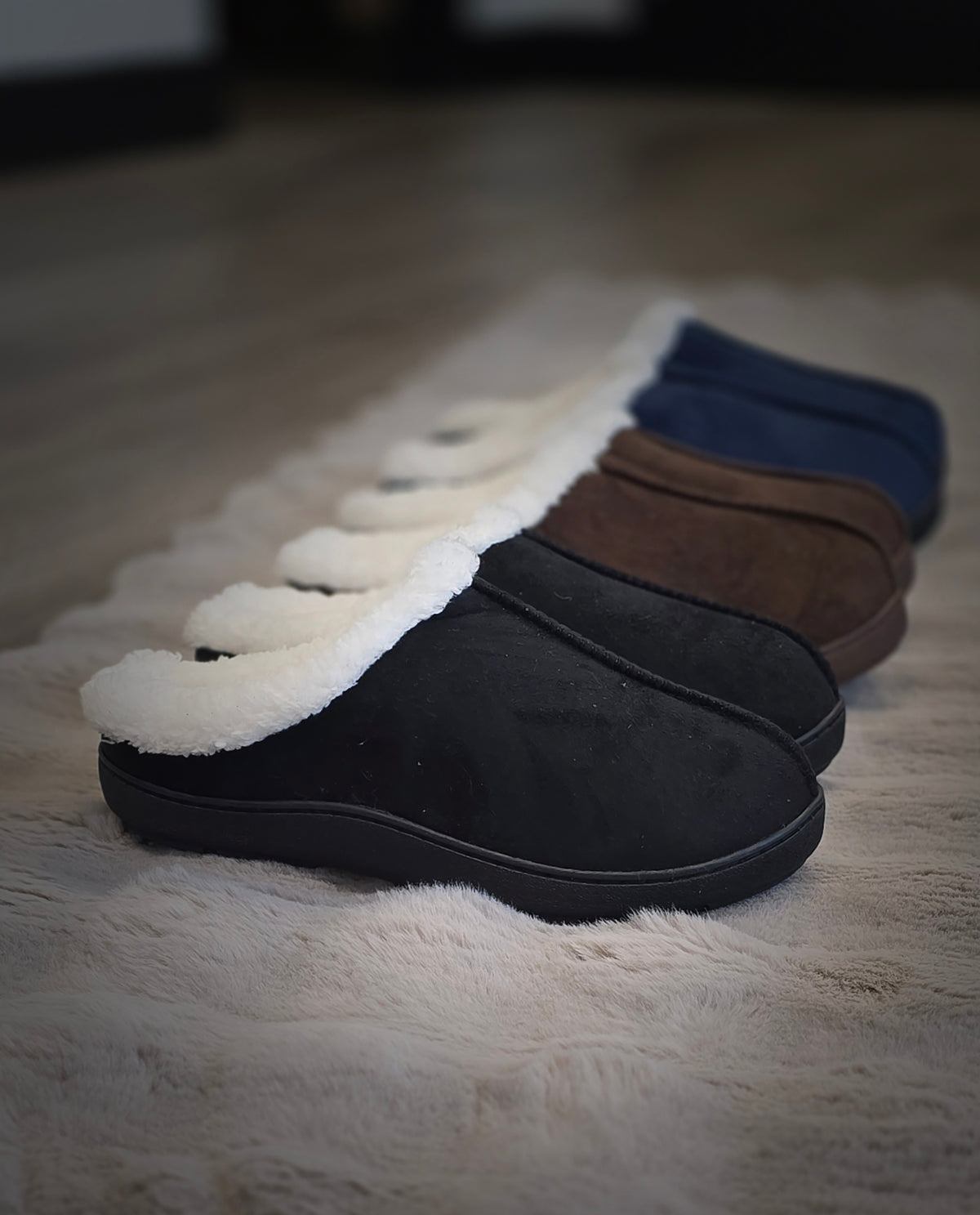 Kodiak Men's Slipper - Faux Suede Assorted 12Pk Black