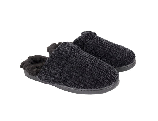 Luxury Chenille Slipper Assorted 12pk Black