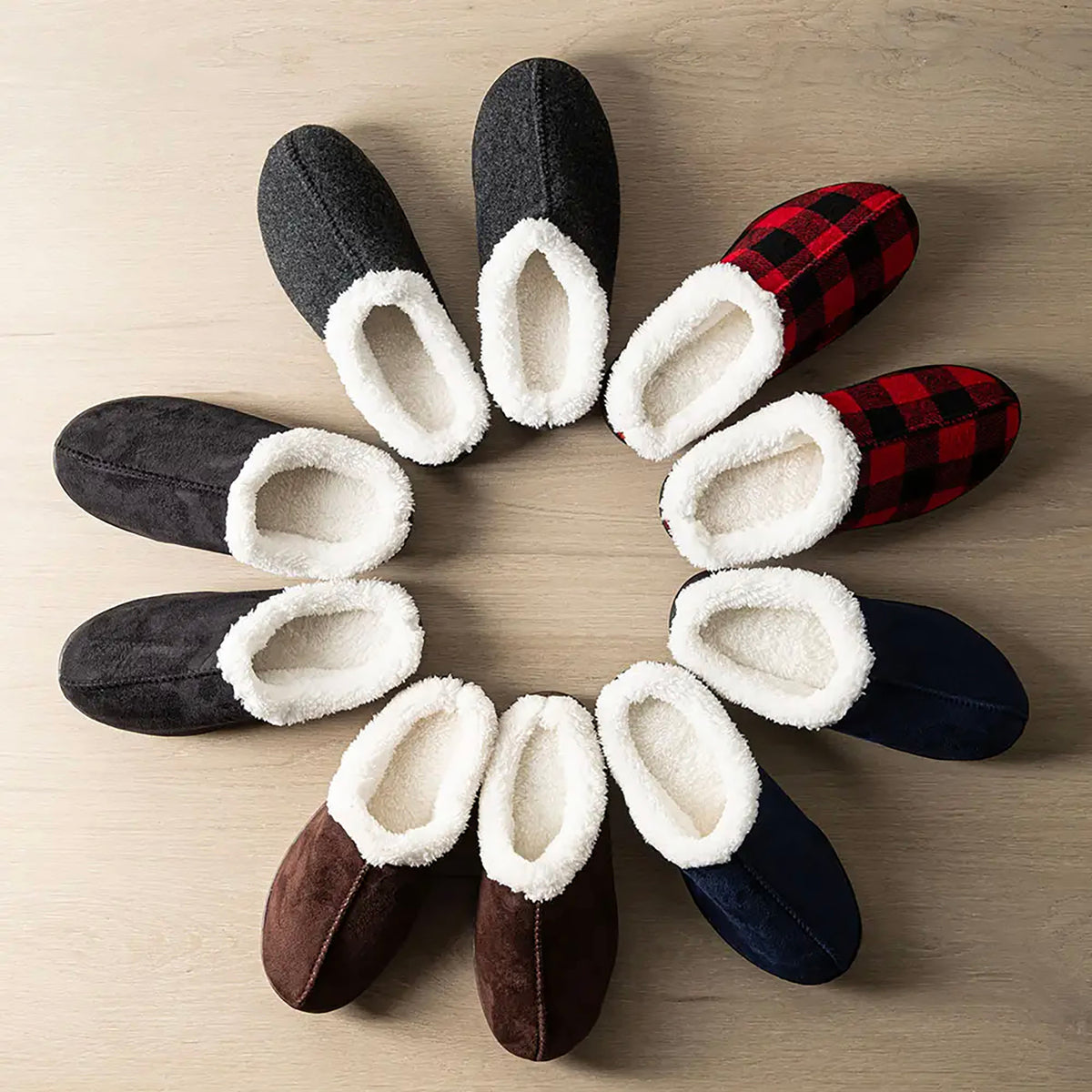 Kodiak Men's Slipper - Faux Suede Assorted 12Pk Black